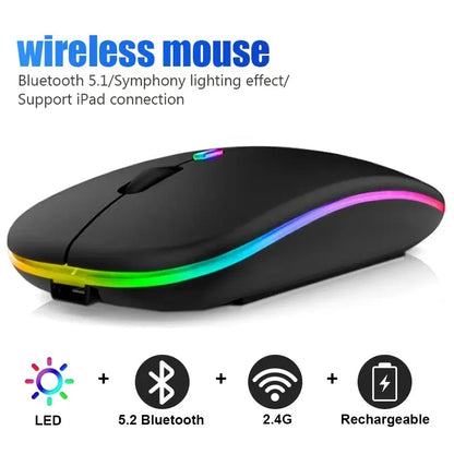Wireless RGB Rechargeable Bluetooth Computer Mouse