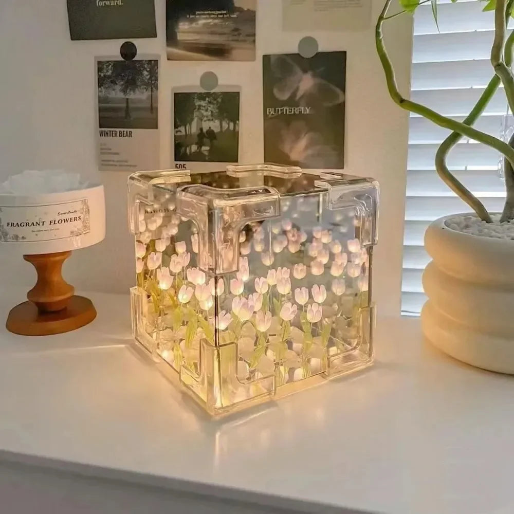 Creative Diy Tulip Flower Sea Cube