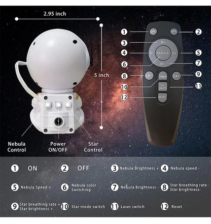Galaxy Star Astronaut Projector LED Night Light Starry Sky