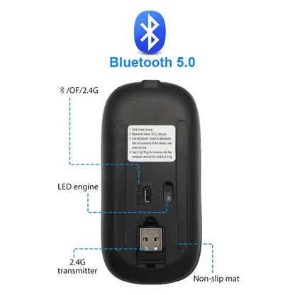 Wireless RGB Rechargeable Bluetooth Computer Mouse