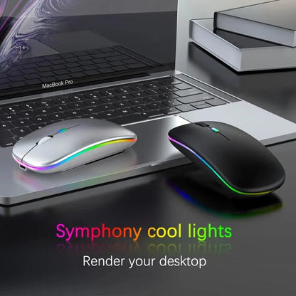 Wireless RGB Rechargeable Bluetooth Computer Mouse
