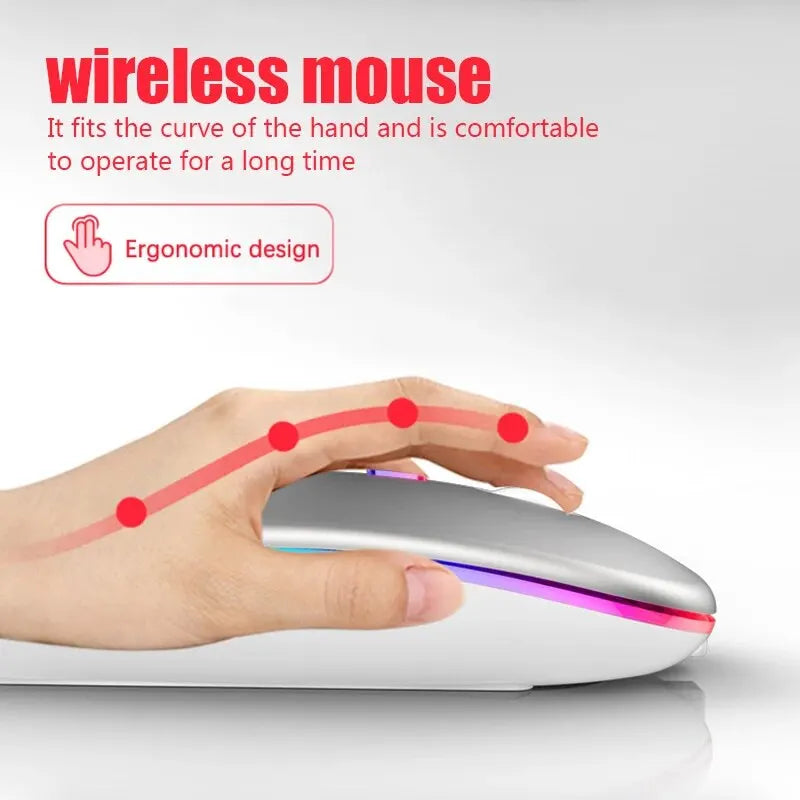 Wireless RGB Rechargeable Bluetooth Computer Mouse